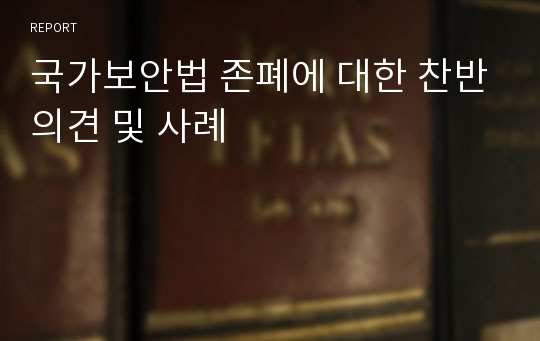 국가보안법 존폐에 대한 찬반의견 및 사례