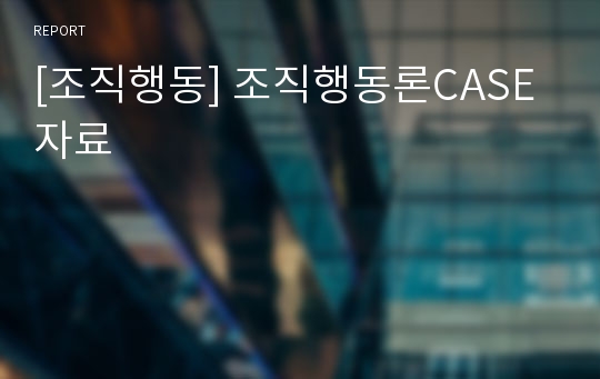 [조직행동] 조직행동론CASE자료