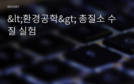 &lt;환경공학&gt; 총질소 수질 실험