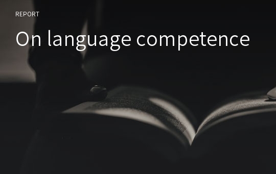 On language competence