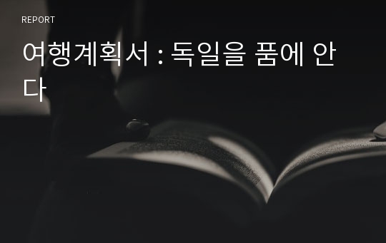 여행계획서 : 독일을 품에 안다