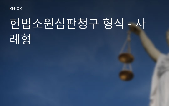 헌법소원심판청구 형식 - 사례형