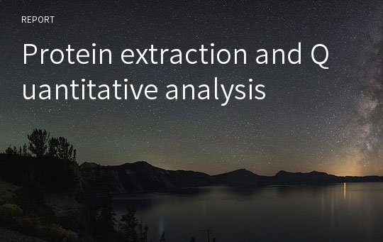 Protein extraction and Quantitative analysis