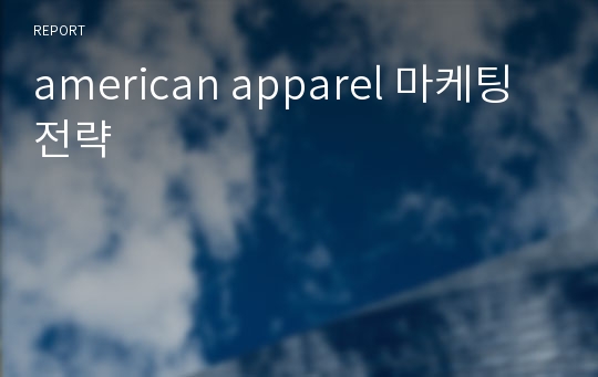 american apparel 마케팅 전략
