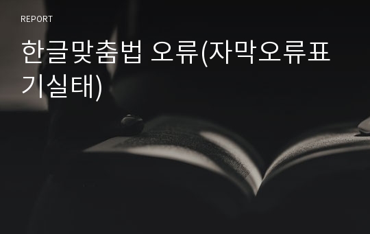 한글맞춤법 오류(자막오류표기실태)