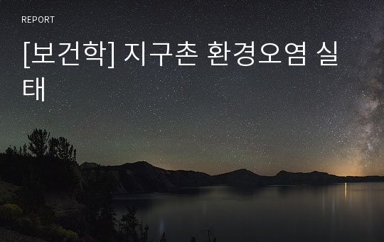 [보건학] 지구촌 환경오염 실태