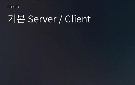 기본 Server / Client