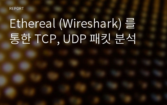 Ethereal (Wireshark) 를 통한 TCP, UDP 패킷 분석