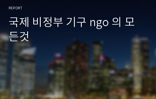 국제 비정부 기구 ngo 의 모든것