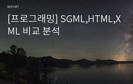 [프로그래밍] SGML,HTML,XML 비교 분석