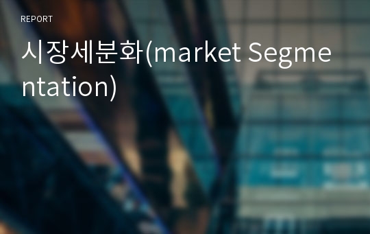 시장세분화(market Segmentation)