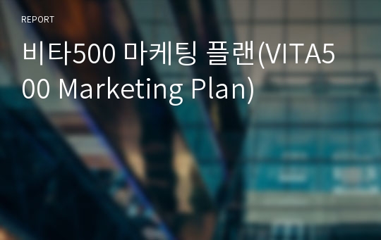비타500 마케팅 플랜(VITA500 Marketing Plan)