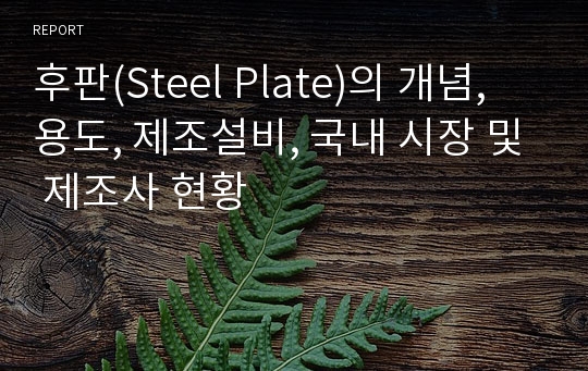 후판(Steel Plate)의 개념, 용도, 제조설비, 국내 시장 및 제조사 현황