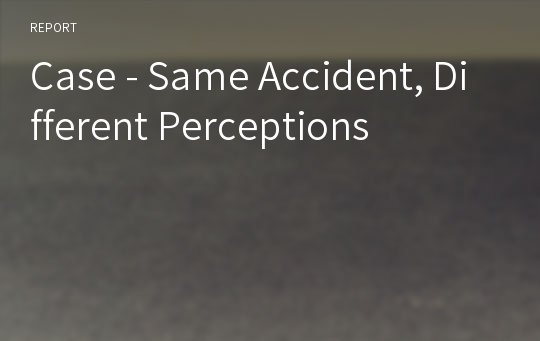 Case - Same Accident, Different Perceptions