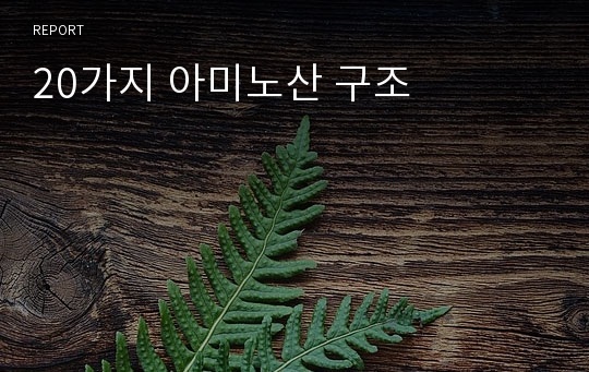 20가지 아미노산 구조