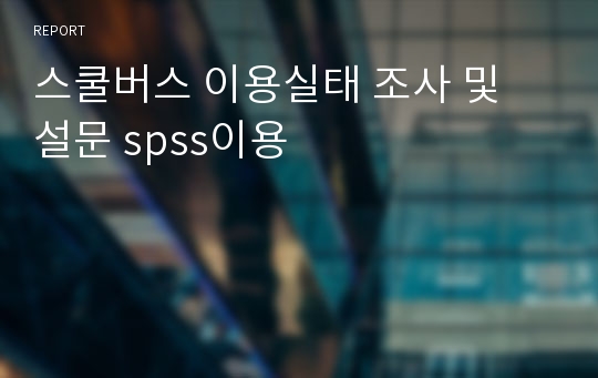 스쿨버스 이용실태 조사 및 설문 spss이용