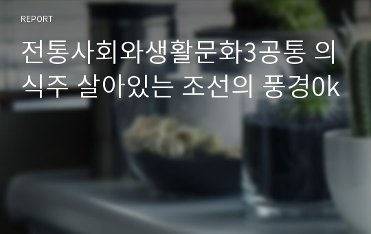 전통사회와생활문화3공통 의식주 살아있는 조선의 풍경0k