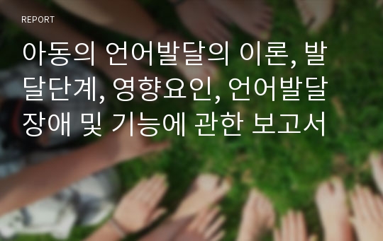 아동의 언어발달의 이론, 발달단계, 영향요인, 언어발달장애 및 기능에 관한 보고서