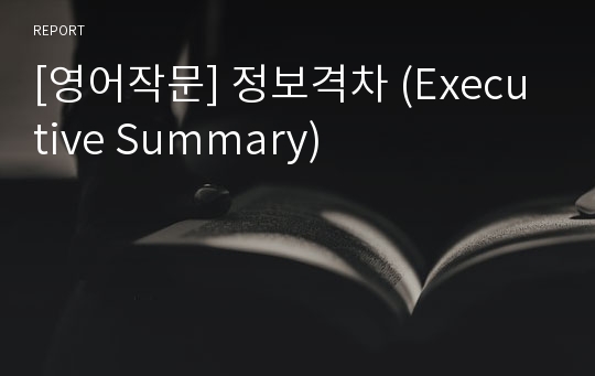 [영어작문] 정보격차 (Executive Summary)