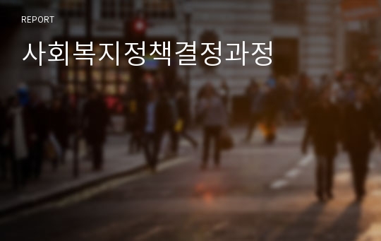 사회복지정책결정과정