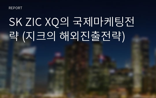 SK ZIC XQ의 국제마케팅전략 (지크의 해외진출전략)
