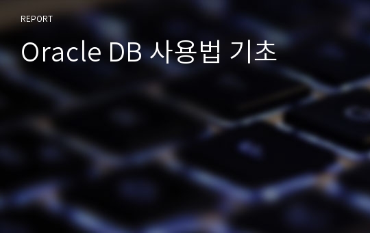Oracle DB 사용법 기초
