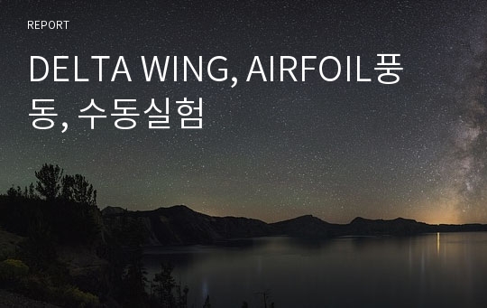 DELTA WING, AIRFOIL풍동, 수동실험