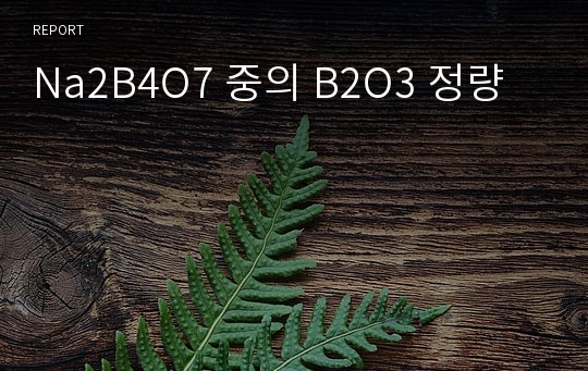 Na2B4O7 중의 B2O3 정량