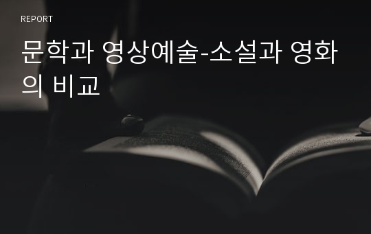 문학과 영상예술-소설과 영화의 비교
