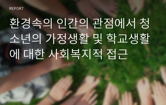 환경속의 인간의 관점에서 청소년의 가정생활 및 학교생활에 대한 사회복지적 접근