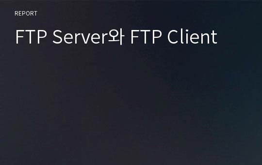 FTP Server와 FTP Client