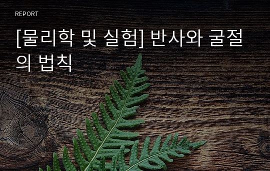 [물리학 및 실험] 반사와 굴절의 법칙