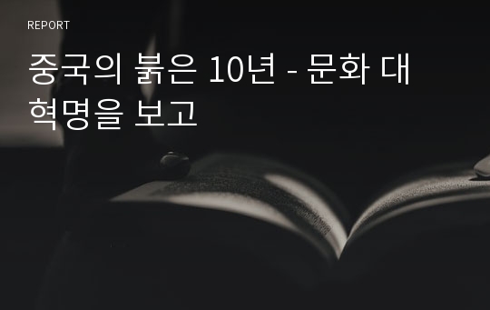 중국의 붉은 10년 - 문화 대혁명을 보고