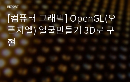 [컴퓨터 그래픽] OpenGL(오픈지엘) 얼굴만들기 3D로 구현