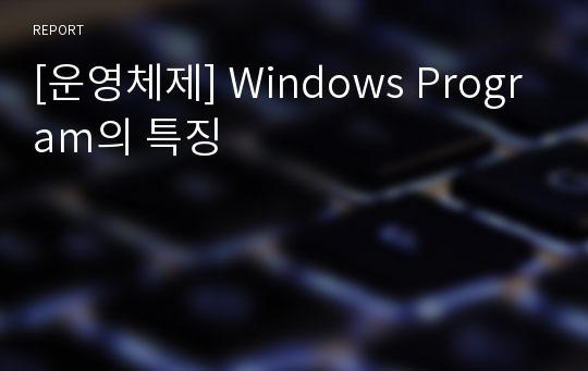 [운영체제] Windows Program의 특징