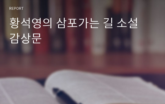 황석영의 삼포가는 길 소설 감상문