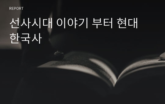 선사시대 이야기 부터 현대 한국사