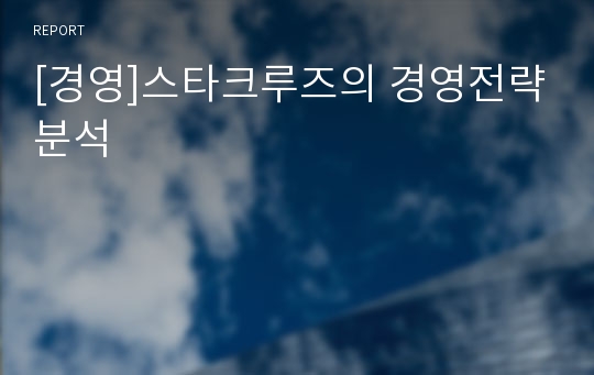 [경영]스타크루즈의 경영전략분석