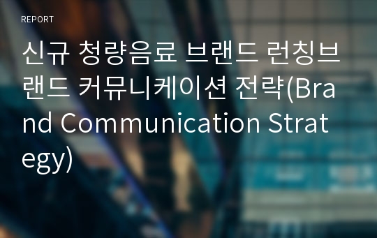 신규 청량음료 브랜드 런칭브랜드 커뮤니케이션 전략(Brand Communication Strategy)