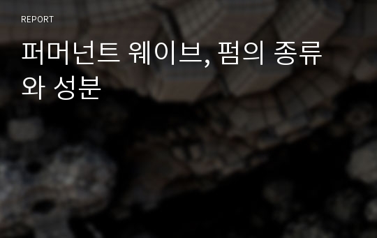 퍼머넌트 웨이브, 펌의 종류와 성분