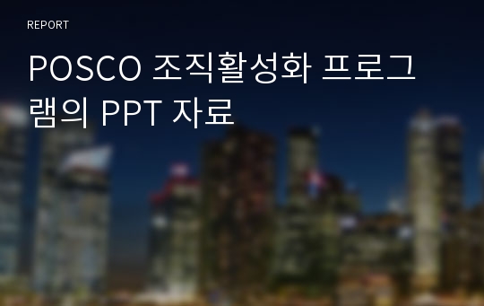POSCO 조직활성화 프로그램의 PPT 자료