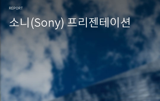 소니(Sony) 프리젠테이션