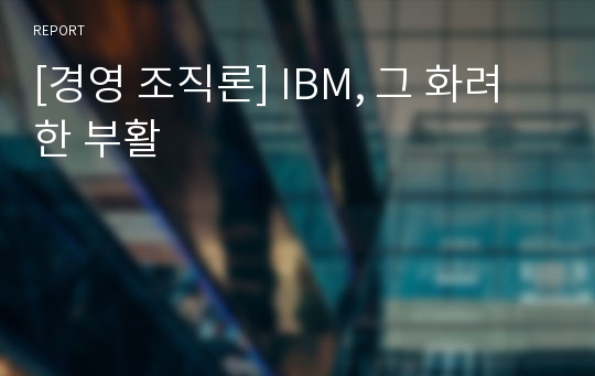 [경영 조직론] IBM, 그 화려한 부활