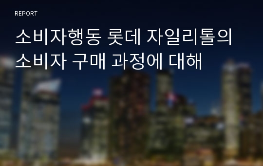 소비자행동 롯데 자일리톨의 소비자 구매 과정에 대해