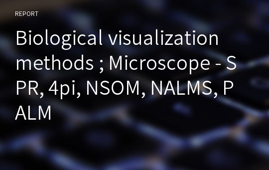 Biological visualization methods ; Microscope - SPR, 4pi, NSOM, NALMS, PALM