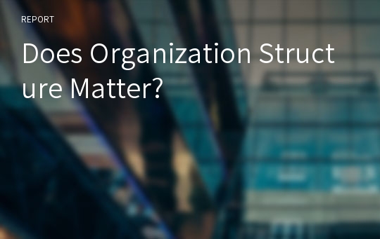 Does Organization Structure Matter?