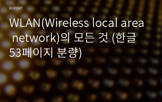 WLAN(Wireless local area network)의 모든 것 (한글 53페이지 분량)