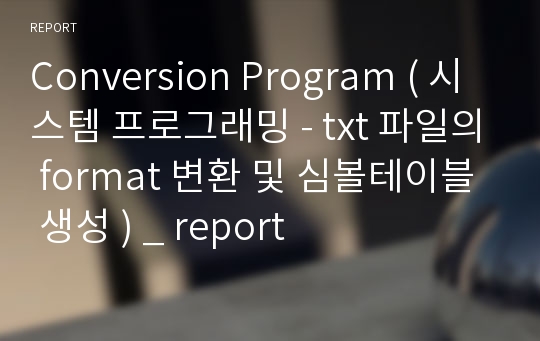 Conversion Program ( 시스템 프로그래밍 - txt 파일의 format 변환 및 심볼테이블 생성 ) _ report