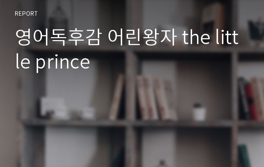 영어독후감 어린왕자 the little prince