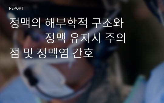 정맥의 해부학적 구조와                 정맥 유지시 주의점 및 정맥염 간호